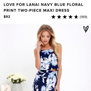 Blue floral two piece maxi dress